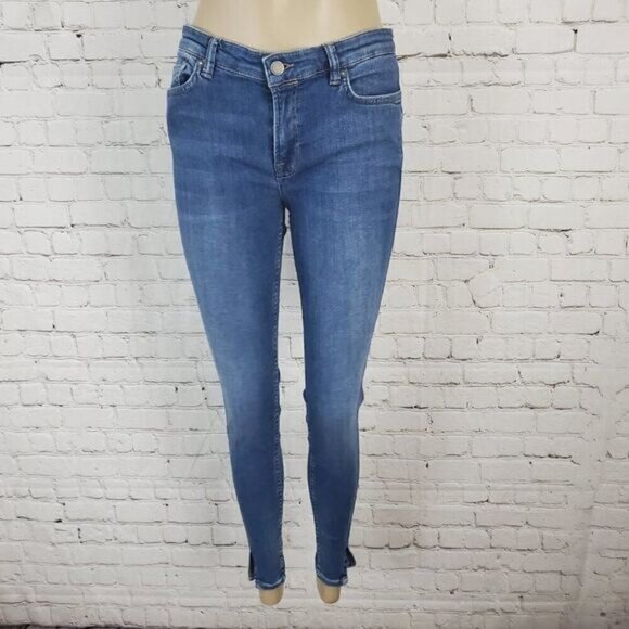 all Saints Mast Twisted Cropped Skinny Jeans sz 29 - Picture 2 of 7